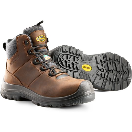 Terra Women's Terra Findlay 6" Comp Toe Waterproof Safety Work Boot- Brown- 1319DB - Overlook Boots