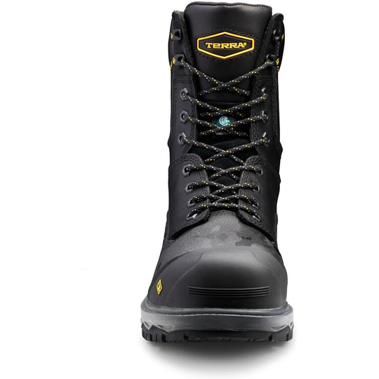 Terra Men's Gantry 8" Nano Composite Toe Waterproof Safety Work Boot - Black - 4NRQBK - Overlook Boots
