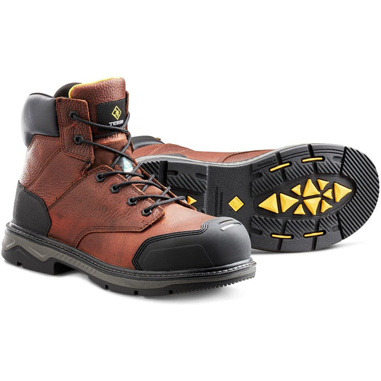 Terra Men's Patton 6" Alloy Toe Waterproof Safety Work Boot -Brown- 4NS6BN - Overlook Boots