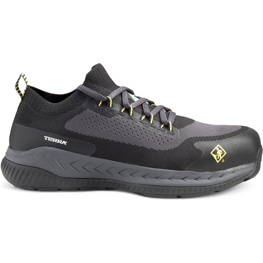 Terra Men's Eclipse Composite Toe Slip Resistant Athletic Safety Work Shoe - Black/Yellow - 4T8NBY - Overlook Boots
