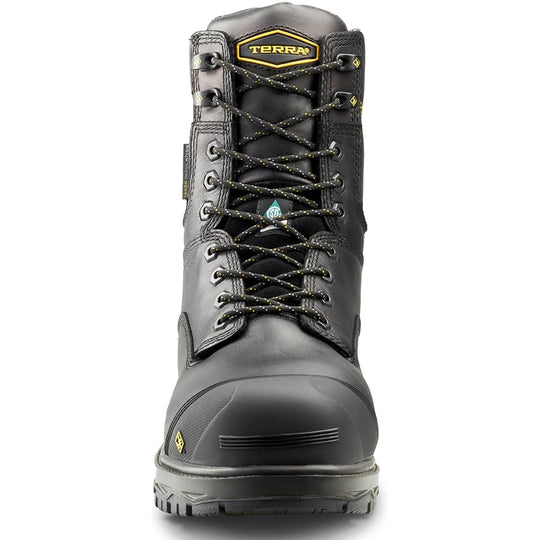 Terra Men's Gantry LXI 8" Nano Composite Toe Waterproof Work Boot -Black- 4TAXBK - Overlook Boots