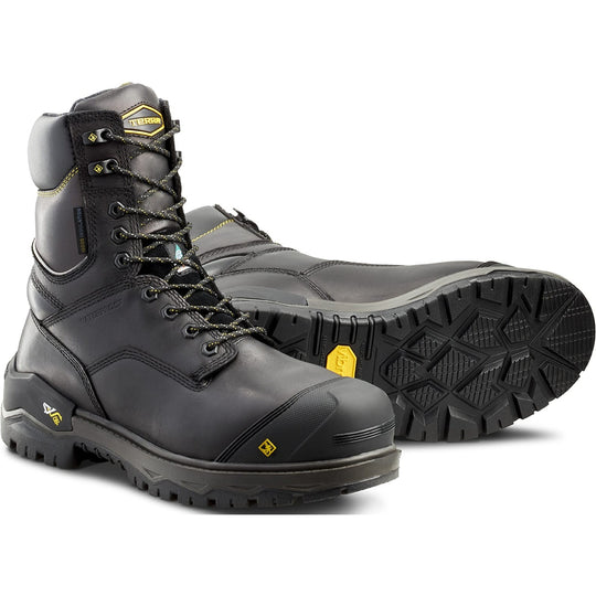 Terra Men's Gantry LXI 8" Nano Composite Toe Waterproof Work Boot -Black- 4TAXBK - Overlook Boots