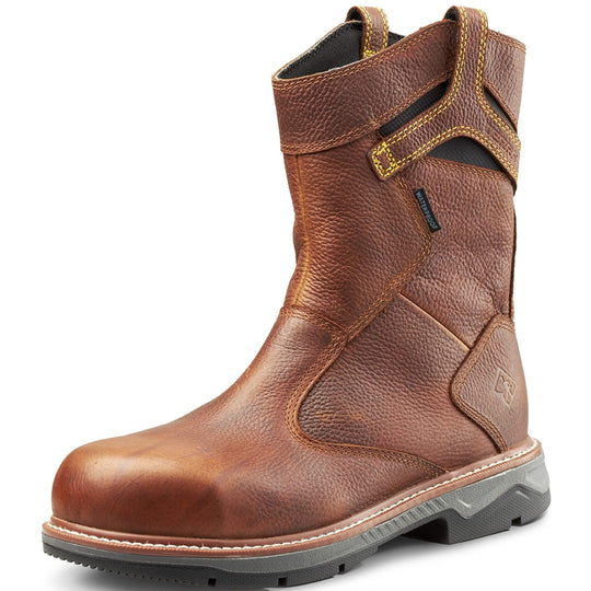 Terra Men's Patton Alloy Toe Waterproof Pull-On Safety Work Boot -Brown- 4TCBBN - Overlook Boots