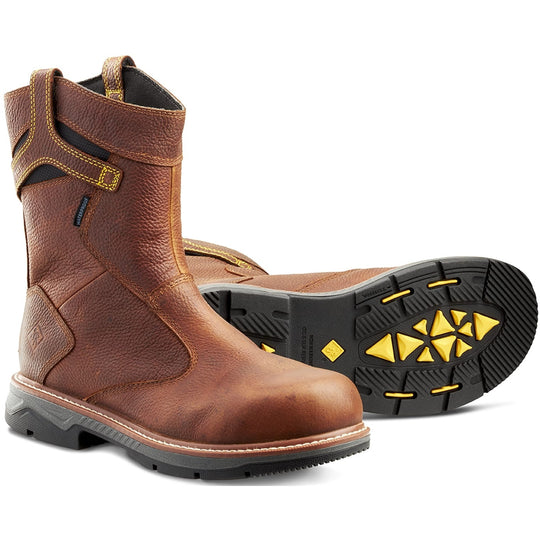 Terra Men's Patton Alloy Toe Waterproof Pull-On Safety Work Boot -Brown- 4TCBBN - Overlook Boots