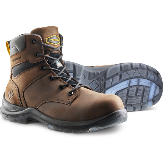 Terra Men's Byrne 6" Composite Toe Waterproof Safety Work Boot- Brown- 839BDB - Overlook Boots