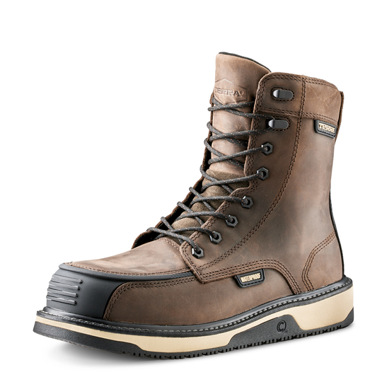 Terra Men's Ironstone 8" Composite Toe Waterproof Safety Work Boot - Brown - 839FDB - Overlook Boots