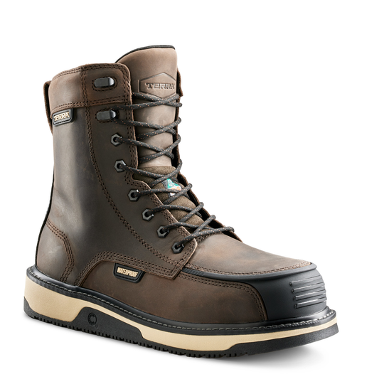 Terra Men's Ironstone 8" Composite Toe Waterproof Safety Work Boot - Brown - 839FDB - Overlook Boots