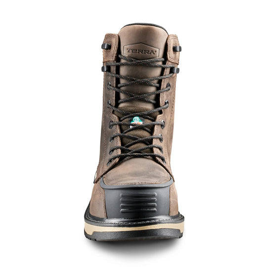Terra Men's Ironstone 8" Composite Toe Waterproof Safety Work Boot - Brown - 839FDB - Overlook Boots