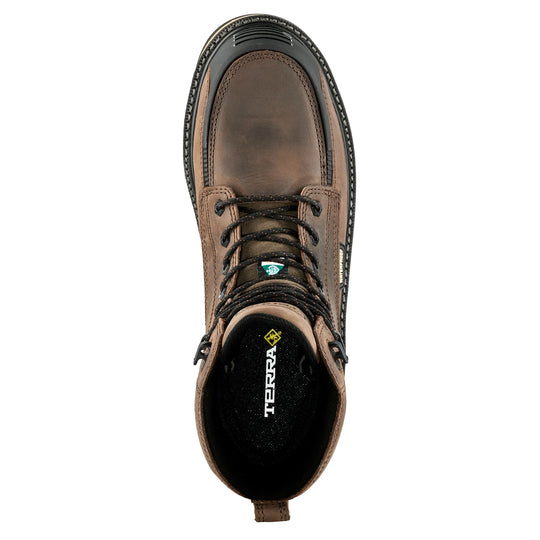 Terra Men's Ironstone 8" Composite Toe Waterproof Safety Work Boot - Brown - 839FDB - Overlook Boots