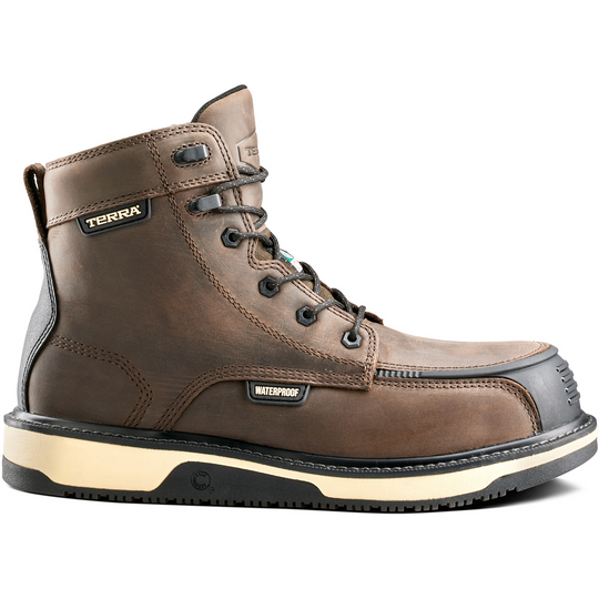Terra Men's Ironstone 6" Composite Toe Waterproof Safety Work Boot- Brown- 839GDB - Overlook Boots