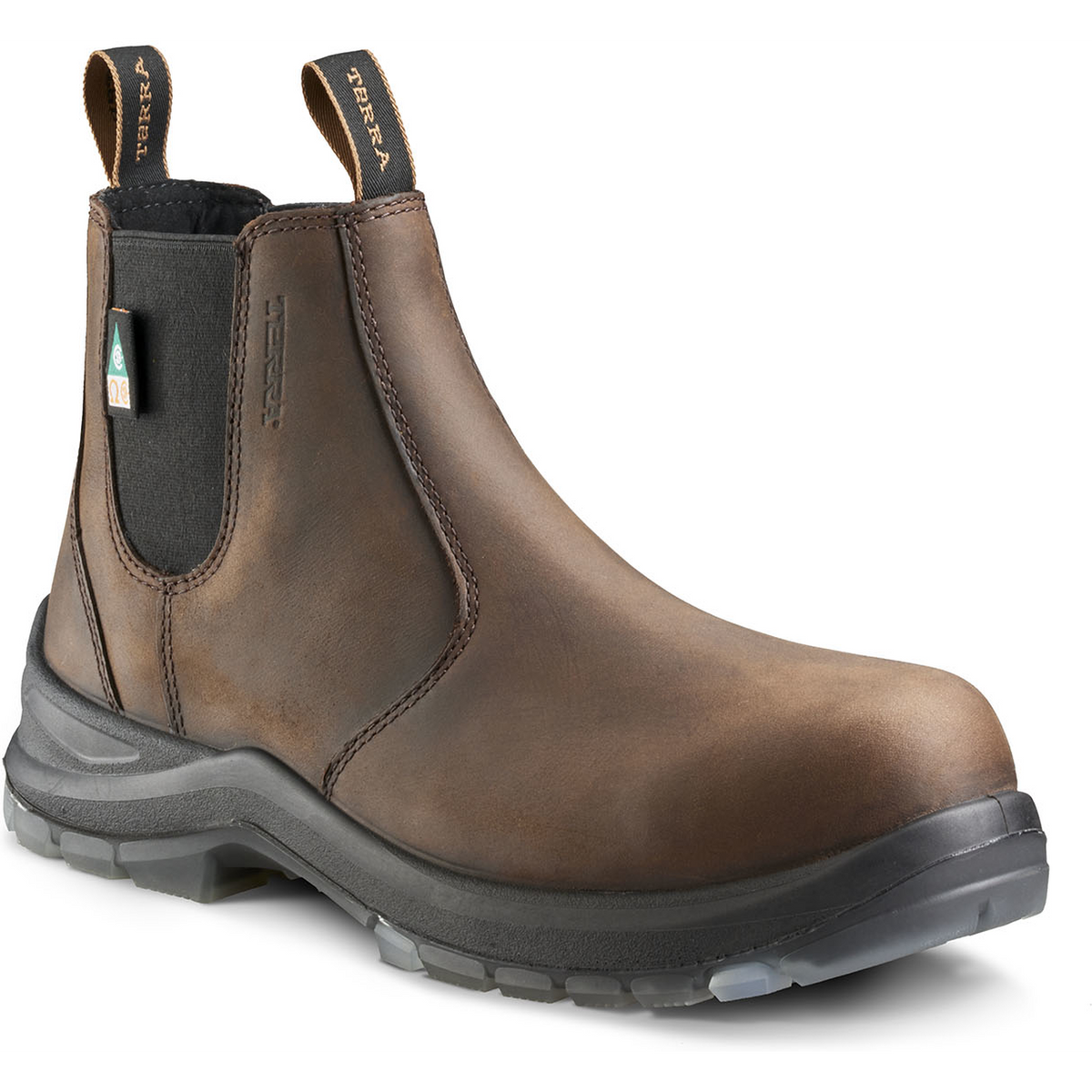 Terra Men's Murphy 6" Composite Toe Waterproof Pull On Safety Work Boot- Brown- R4NRDB 3 / Wide / Brown - Overlook Boots