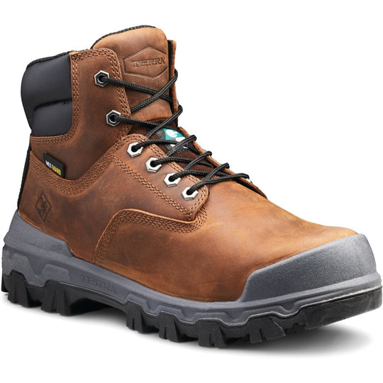Terra Men's Sentry 2020 6" Composite Toe Waterproof Safety Work Boot -Brown- R4NWBN 7 / Medium / Brown - Overlook Boots