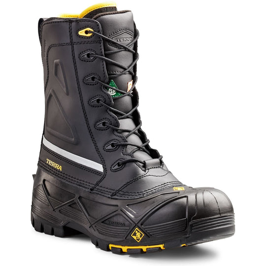 Terra Men's Crossbow Composite Toe Waterproof Winter Pac Safety Work Boot - Black - R5605B 4 / Medium / Black - Overlook Boots