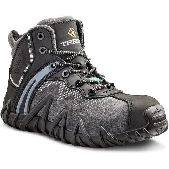 Terra Men's Venom Mid Composite Toe Water Resistant Safety Work Shoe - Black - R8285B 5 / Medium / Black - Overlook Boots