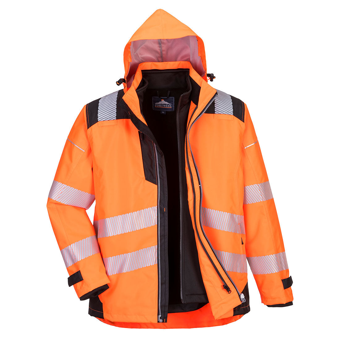 Portwest PW3 Hi-Vis 3-in-1 Jacket - Orange/Black - PW365 Small / Orange - Overlook Boots