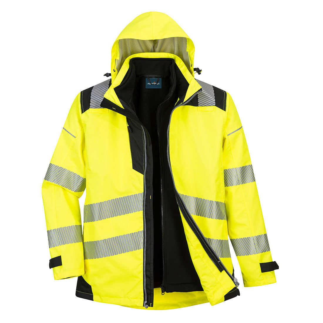 Portwest PW3 Hi-Vis 3-in-1 Jacket - Yellow/Black - PW365 Small / Yellow - Overlook Boots