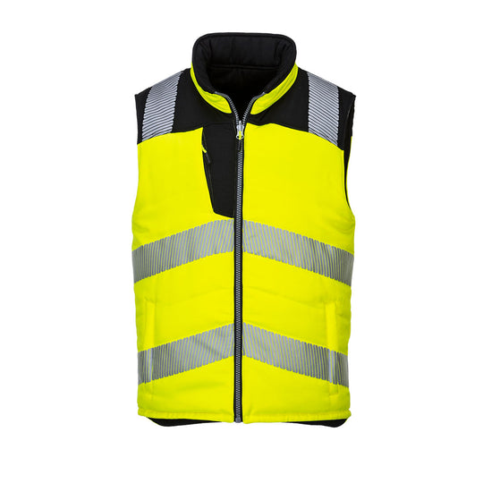Portwest PW3 Chaleco Térmico Reversible de Alta Visibilidad - Amarillo y Negro - PW374