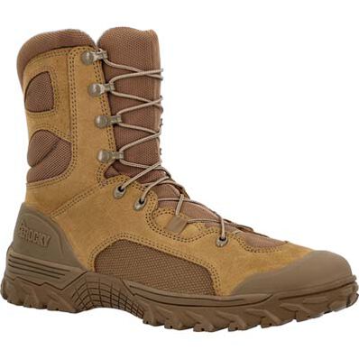 Rocky Men's Mountain Combat 8" Soft Toe Military Boot - Brown - RKC164 3 / Medium / Coyote Brown - Overlook Boots