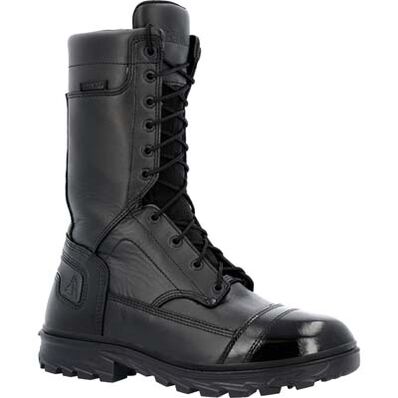 Rocky Men's Jump Pro 10" Soft Toe Waterproof Public Service Duty Boot - Black - RKD0121 4 / Medium / Black - Overlook Boots