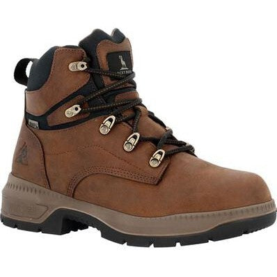 Rocky Men's Worksmart 6" Soft Toe Waterproof Slip Resistant Work Boot -Horse- RKK0457 7 / Medium / Brown - Overlook Boots