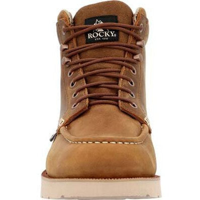 Rocky Men’s Monocrepe Wedge 6” Soft Toe Waterproof Work Boot – Crazy Horse (RKK0470) - Overlook Boots