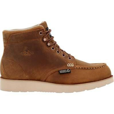 Rocky Men’s Monocrepe Wedge 6” Soft Toe Waterproof Work Boot – Crazy Horse (RKK0470) - Overlook Boots