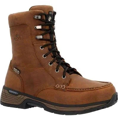 Rocky Men's Treadflex 8" Soft Toe Waterproof Slip Resistant Work Boot - Horse - RKK0499 8 / Medium / Crazy Horse - Overlook Boots