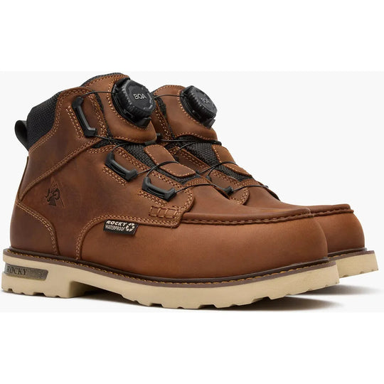 Rocky Men's Grindstone XTR 6" Composite Toe Waterproof BOA Work Boot - Brown - RKK0521 - Overlook Boots