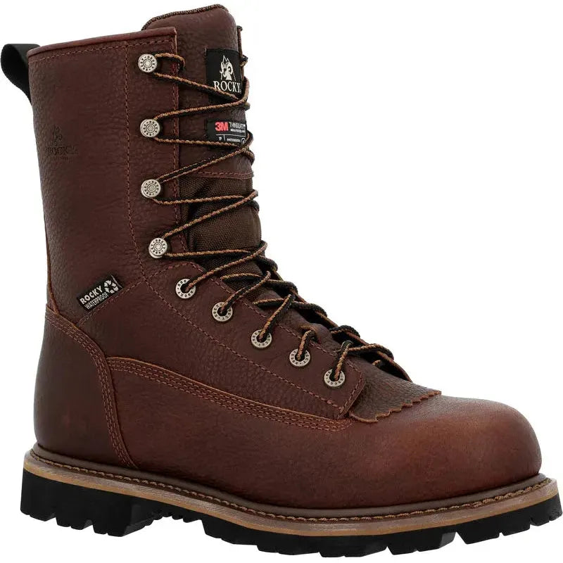 Rocky Men's Ranger 9" Waterproof 400G Insulated Outdoor Boot - Brown - RKS0711 8 / Medium / Brown - Overlook Boots