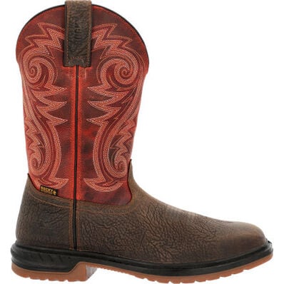Rocky Men's Worksmart 11" Waterproof Composite Toe Western Work Boot -Brown- RKW0385 7 / Medium / Brown - Overlook Boots