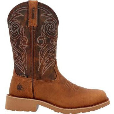 Rocky Monocrepe Bota Vaquera para Hombre, 12 Pulgadas, Impermeable, Punta de Acero - Tobacco - RKW0431 - Imagen 2