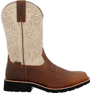 Rocky Men's Monocrepe 12" Soft Toe Waterproof Western Classic Boot- Brown- RKW0440 - Overlook Boots