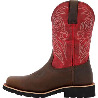 Rocky Women's Monocrepe 11" Square Toe Waterproof Western Work Boot -Magenta- RKW0455 - Overlook Boots