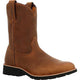 Rocky Men's Monocrepe 9" Round Toe Pull On Western Work Boot - Brown - RKW0461 7 / Medium / Brown - Overlook Boots