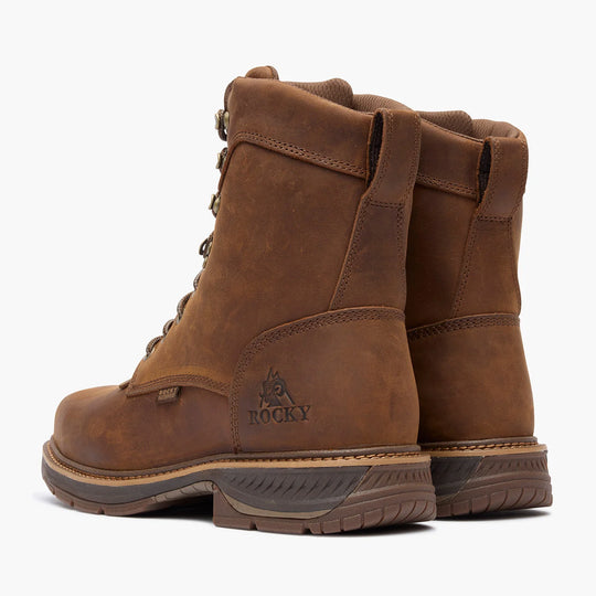 Rocky Men's Ride LTE 8" Waterproof Western Work Boot - Brown - RKW0479 - Overlook Boots
