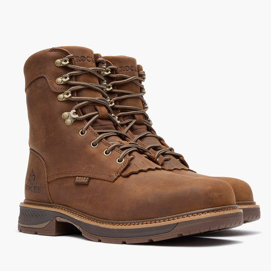 Rocky Men's Ride LTE 8" Waterproof Western Work Boot - Brown - RKW0479 - Overlook Boots