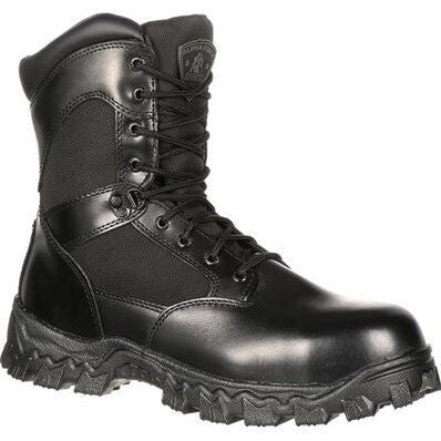 Rocky Men's Alpha Force 8" Soft Toe Waterproof 400G Ins Duty Boot- RKYD011 4 / Medium / Black - Overlook Boots
