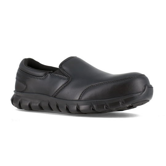 Reebok Women's Sublite Cushion Composite Toe Athletic Work Shoe - Black - RB036 6 / Medium / Black - Overlook Boots