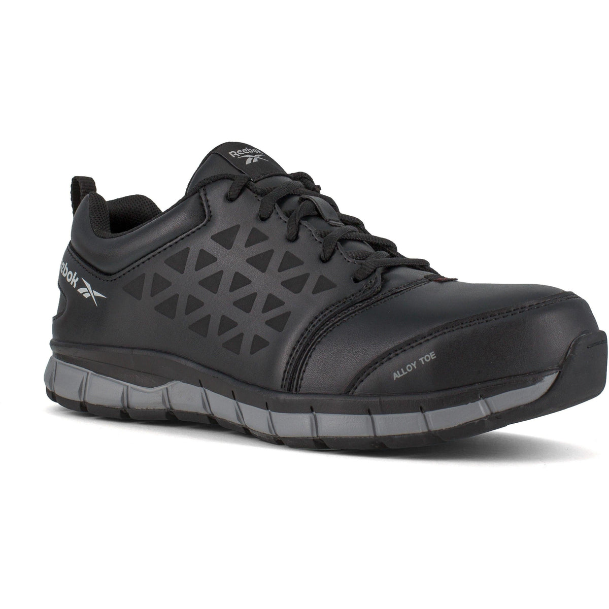 Reebok Men's Sublite Cushion Alloy Toe Athletic Work Shoe - Black - RB4049 4 / Medium / Black - Overlook Boots