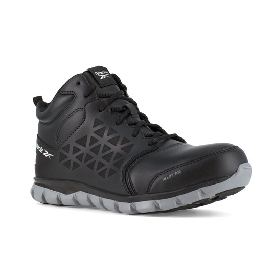 Reebok Women's Sublite Cushion Alloy Toe Athletic Work Shoe - Black - RB142 6 / Medium / Black - Overlook Boots