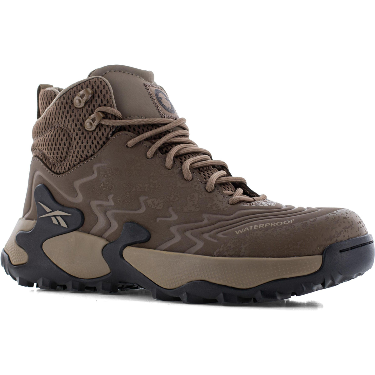 Reebok Men's Kitari DMX Comp Toe Waterproof Athletic Work Boot- Khaki- RB4176 7 / Medium / Black - Overlook Boots