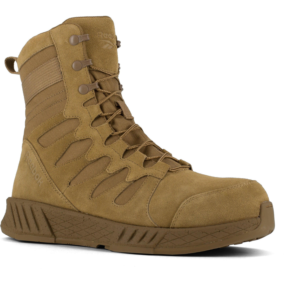 Reebok Men's Floatride Energy 8" Comp Toe Side Zipper Tactical Boot - Coyote - RB4360 7 / Medium / Tan - Overlook Boots