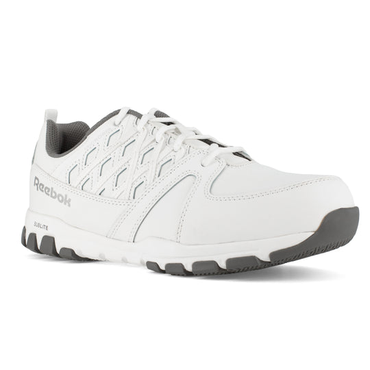 Reebok Women's Sublite Steel Toe Oxford Athletic Work Shoe - White - RB434 6 / Medium / White - Overlook Boots