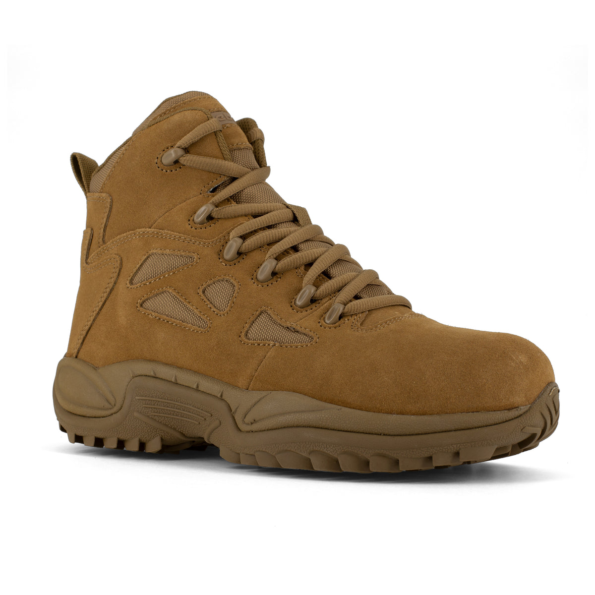 Reebok Men's Rapid Response RB 6" Composite Toe Side Zipper Stealth Duty Work Boot - Coyote - RB8650 6 / Medium / Coyote - Overlook Boots
