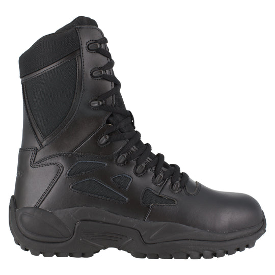 Reebok Men's Rapid Response RB 8" Composite Toe Side Zipper Police Duty Boot - Black - RB8874 - Overlook Boots