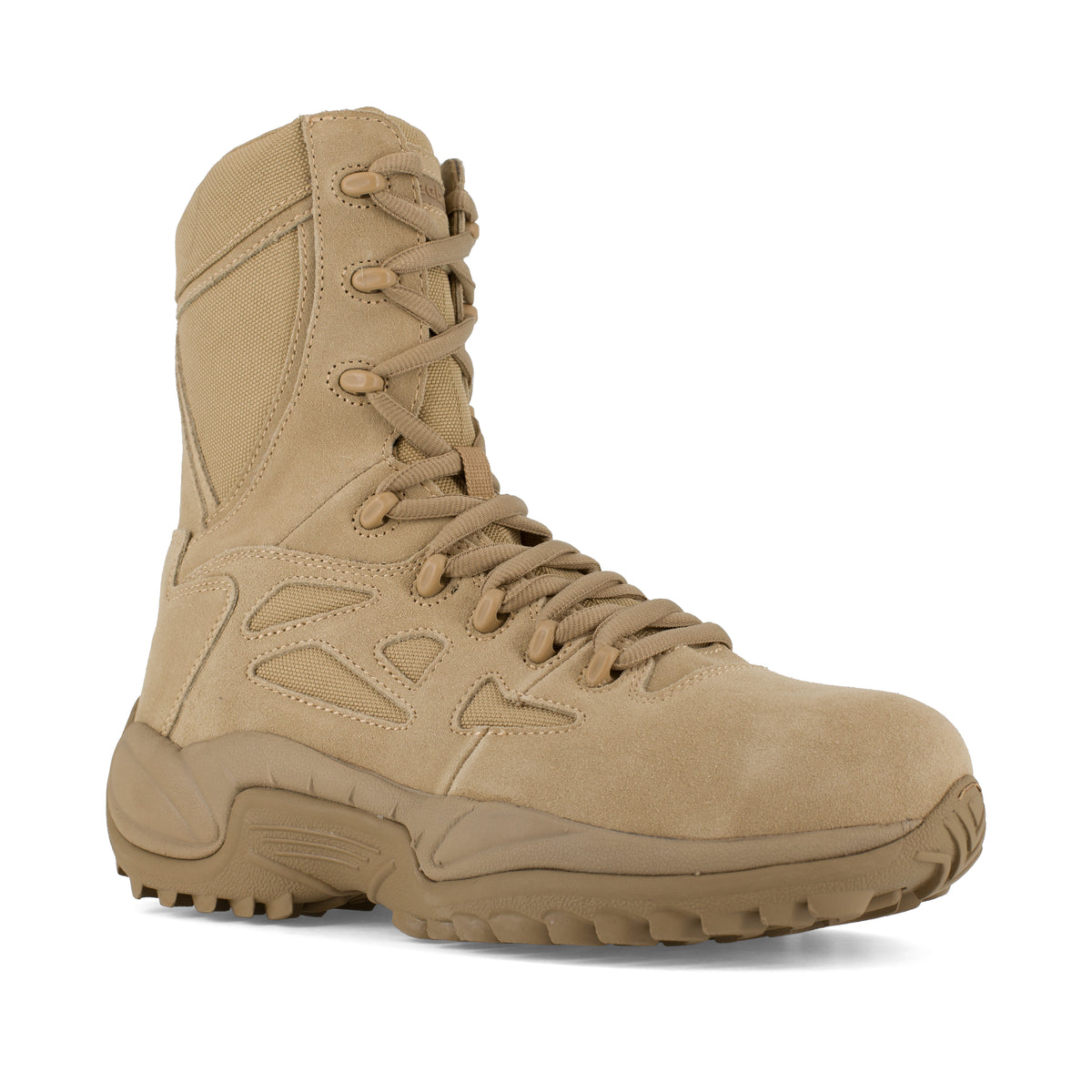 Reebok Men's Rapid Response RB 8" Composite Toe Side Zipper Tactical Military Boot - Tan - RB8894 3 / Medium / Desert Tan - Overlook Boots
