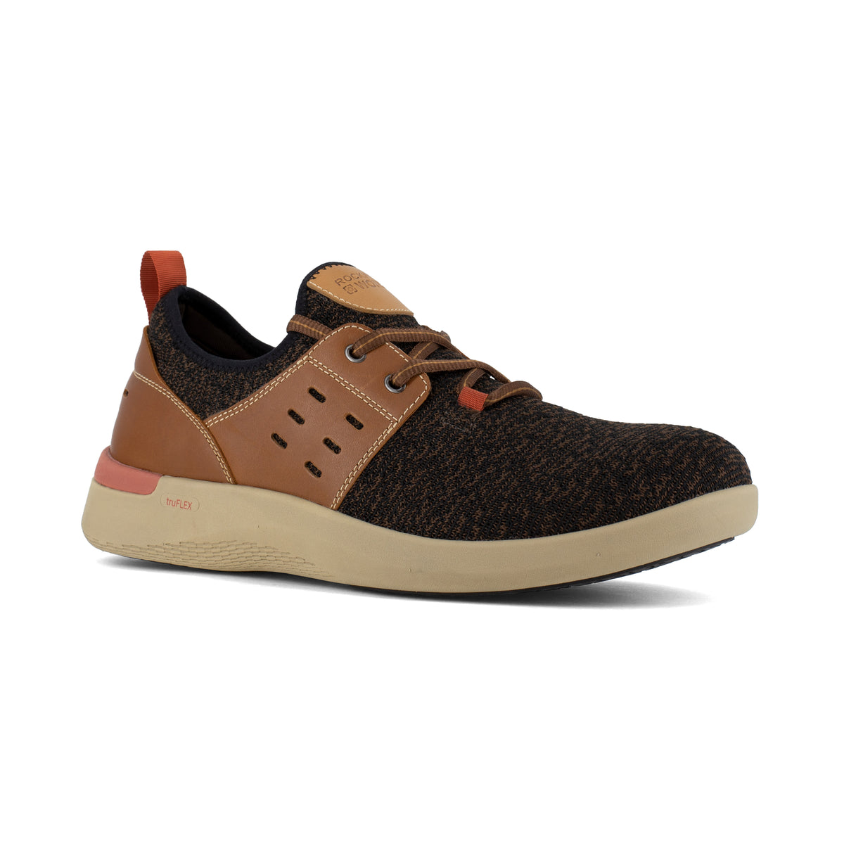 Rockport Men's TruFlex Composite Toe Two Eye Tie Sneaker Work Shoe - Brown - RK4690 7 / Medium / Brown - Overlook Boots