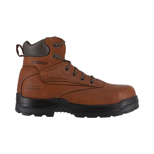 Rockport Women's More Energy 6" Plain Toe Waterproof Work Boot - Tan - RK668 - Overlook Boots