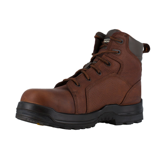 Rockport Men's More Energy 6" Plain Toe Waterproof Work Boot - Brown - RK6640 - Overlook Boots