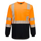 Portwest Hi-Vis Two-Tone Long Sleeve T-Shirt - Orange/Black - 12 PACK - S197 Medium / Orange - Overlook Boots